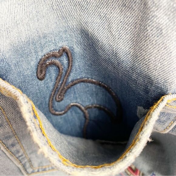Sandrine Rose Embroidered Boyfriend Jeans Size 28 | 6 Handmade in LA Boho Chic - Picture 8 of 14